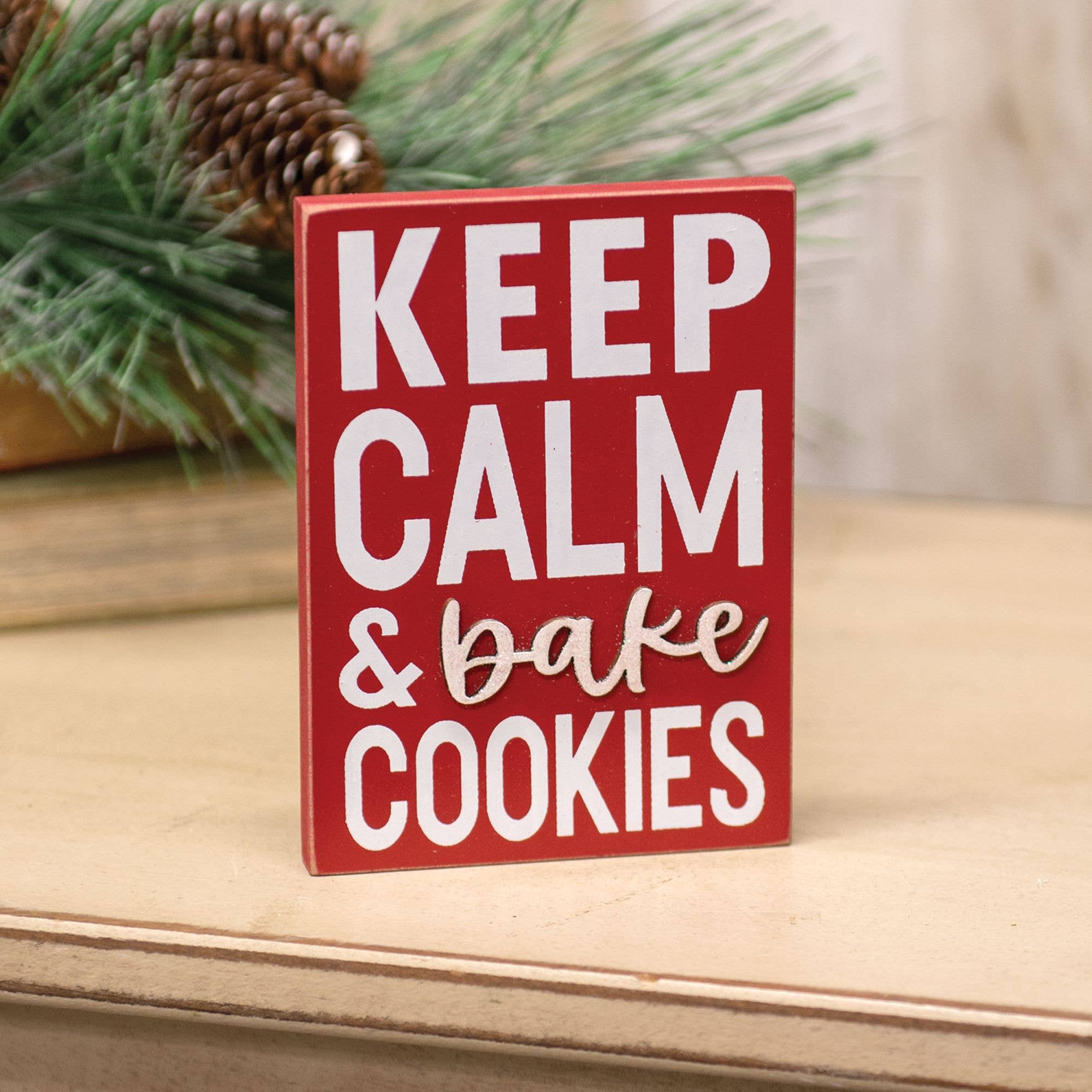 Col House Designs – Großhandel Schilder – Blockschild „Keep Calm & Bake Cookies“1