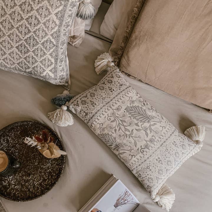 Oma Organic Block Print Cushion Cover for wholesale by Loft & Daughter