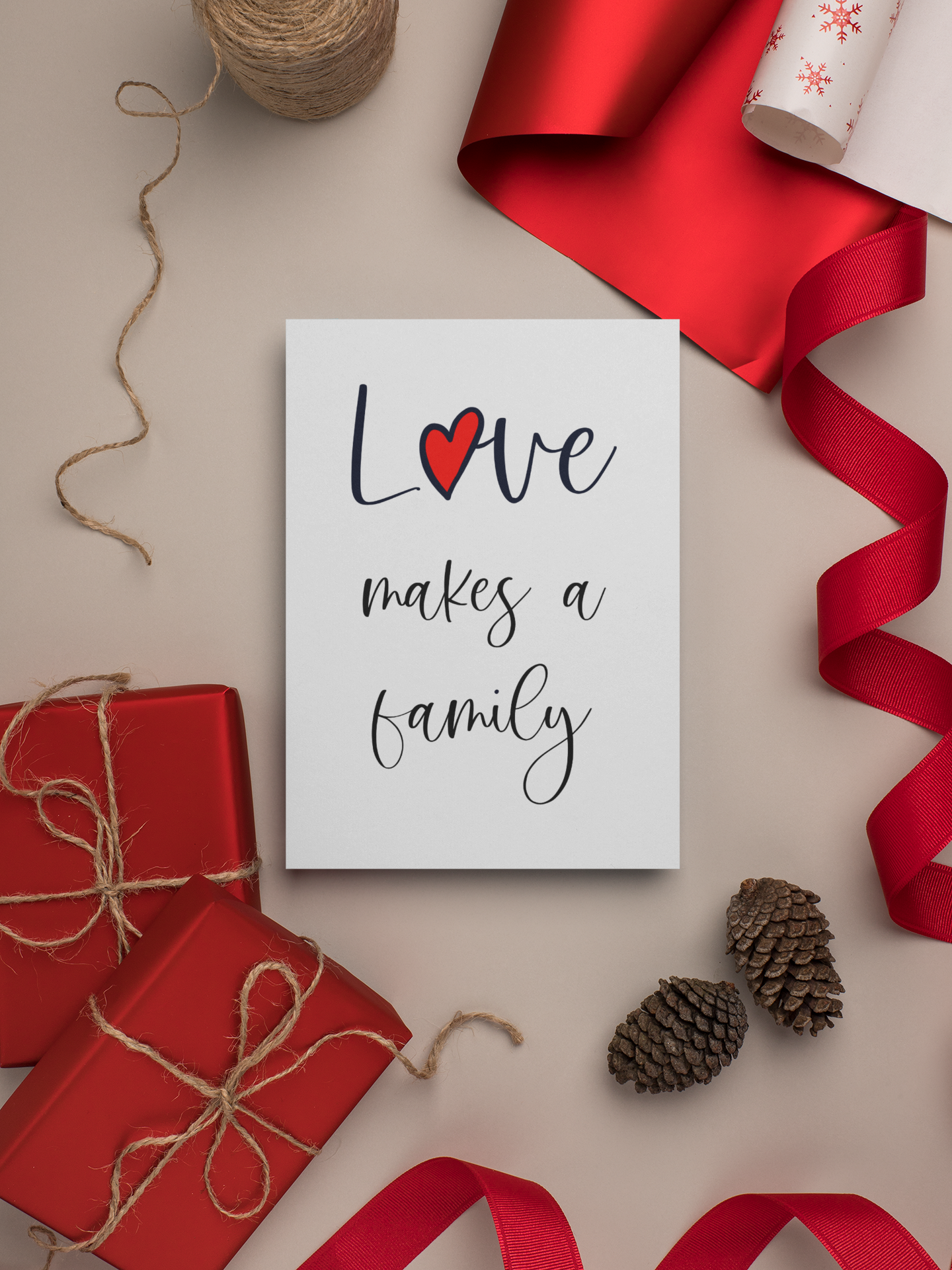 Paperleaf Studios - Wholesale Baby Card - Adoption Card: 'Love Makes A Family'1
