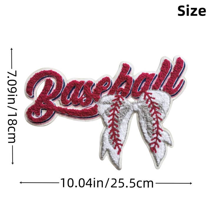 Rosie Posie Patches - Wholesale Patch - Baseball Bow Iron On Chenille Patch2