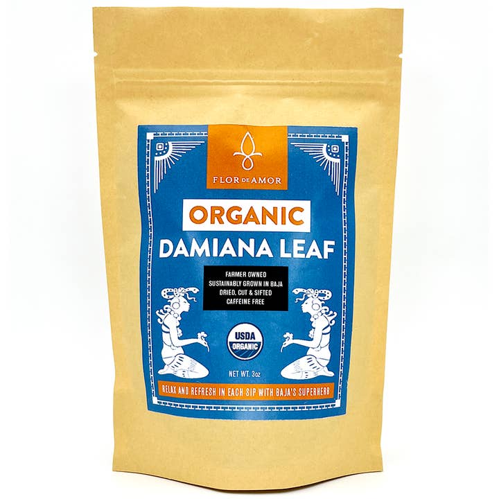Feuille de Damiana biologique - Tisane pour le stress et le sommeil pour la vente par flor de amor
