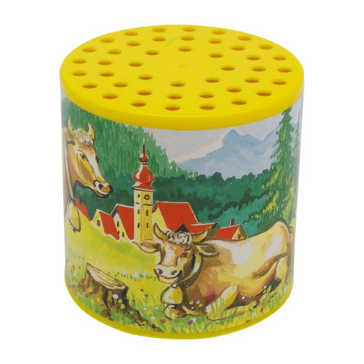 GICO Spielwaren – wholesale Musical toy – Kids & baby – Cow Sounds Can Imitator - Funny Cow Can Yellow1