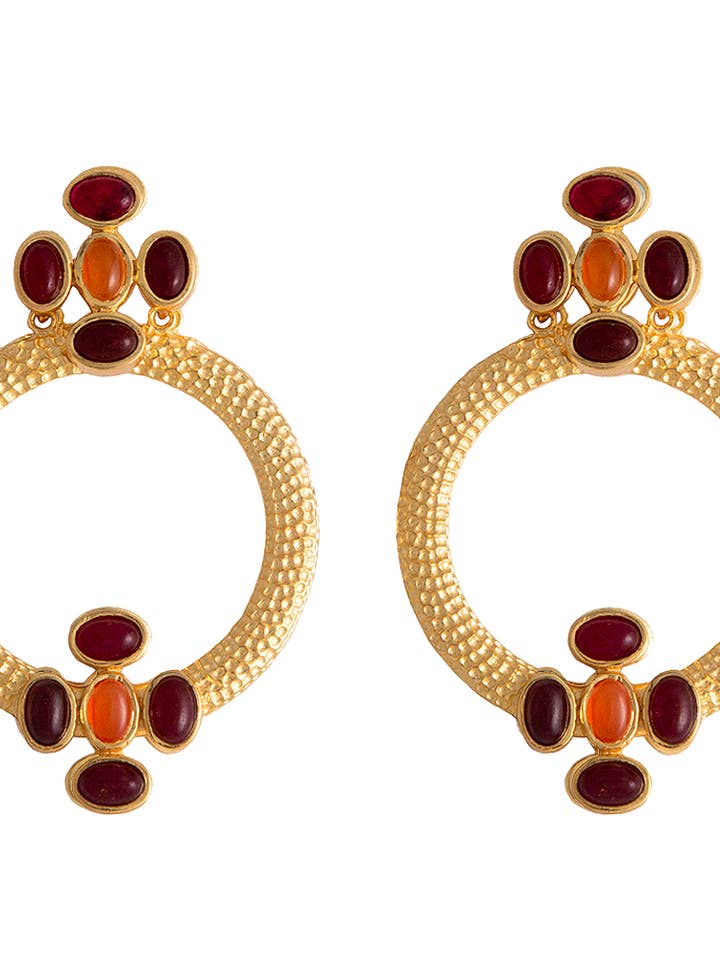 Pendientes Madison Rojo Naranja for wholesale by Lavani Jewels
