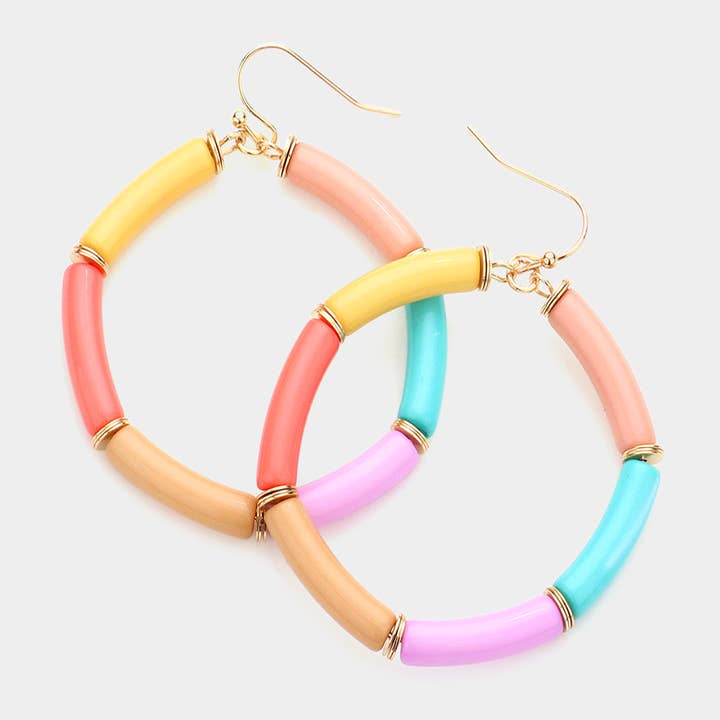 Boucles d'oreilles pendantes en résine à cercle ouvert pour la vente par Sensibling Corp.