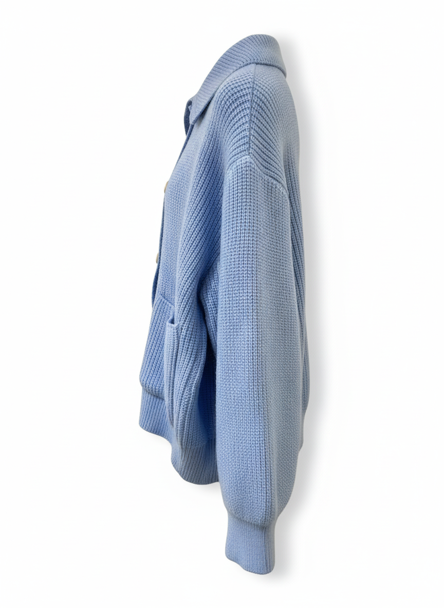 CCIC New York - Vente Cardigan – femme - Cardigan en maille à col polo, coupe ample à double boutonnage1