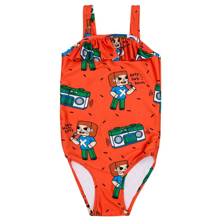 Brick Party Girls Swimsuit for wholesale by Raspberry Republic