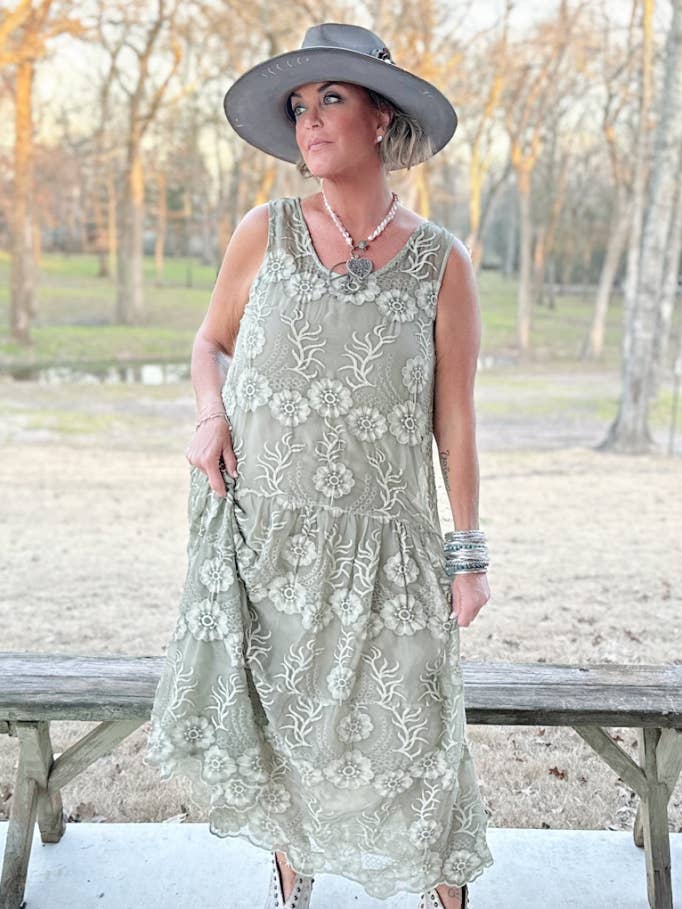 Jaded Gypsy – wholesale Klänning - Dam – Garden Bliss Klänning - Vintage Stone0