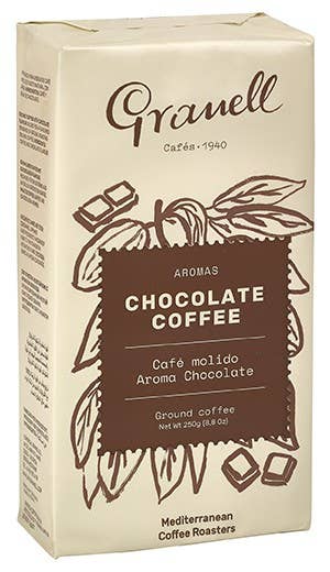 Cafes Granell – Café moído por atacado – Café moído gourmet sabor chocolate 250 g1