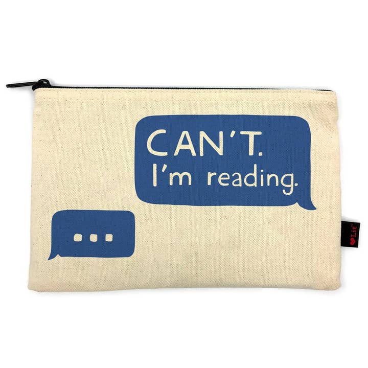 Gibbs Smith - Wholesale Pencil Case/Pouch - Can't. I'm Reading Pencil Pouch