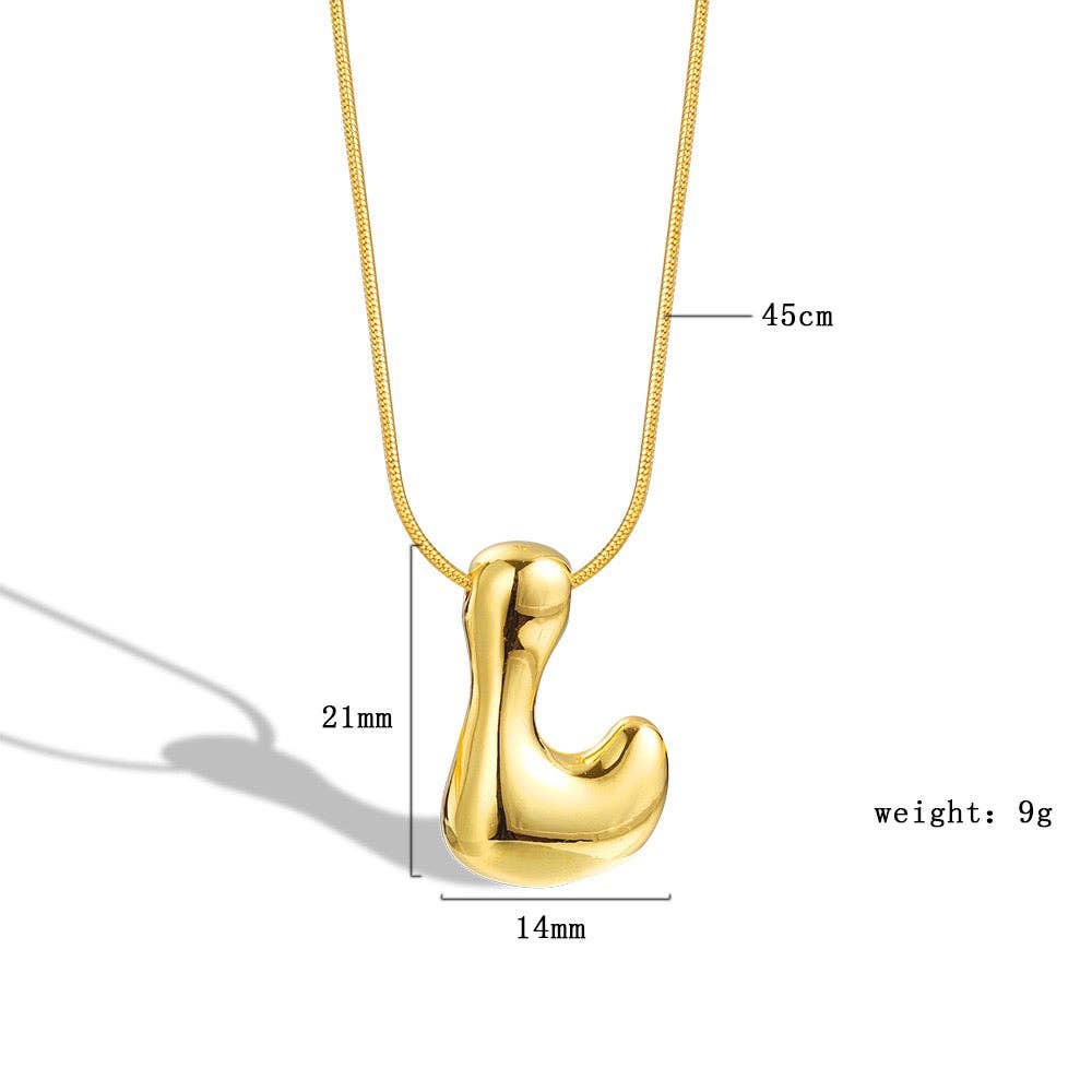 The Classy Cloth WS - Vente Colliers à pendentif - Collier avec initiale en forme de lettre à bulles - Gold RTS10