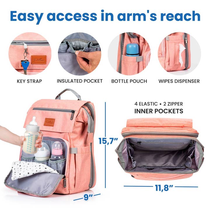 Pillani - Wholesale Diaper Bag - Baby - Pillani Baby Diaper Bag Backpack, Newborn Essentials