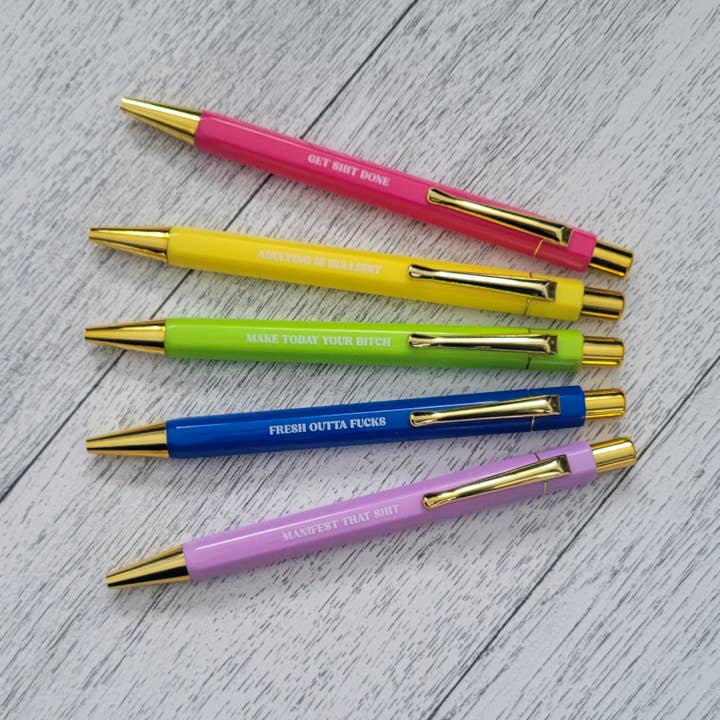 DIYxe - Wholesale Pen - Set Of 5 Sweary Pens | Funny Stationery
