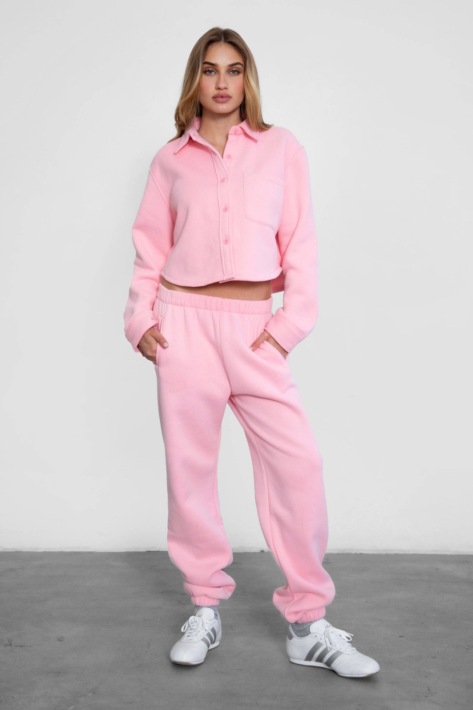 TICTOC - Wholesale Shirt Jacket/Shacket - Women's - JENNIE  Plush Fleece Lounge Cropped Button Shirt Shacket14