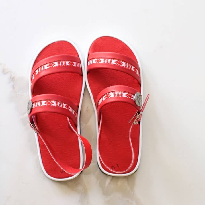 Sandalia roja tradicional Nguni para venta al por mayor de ShopConsciously