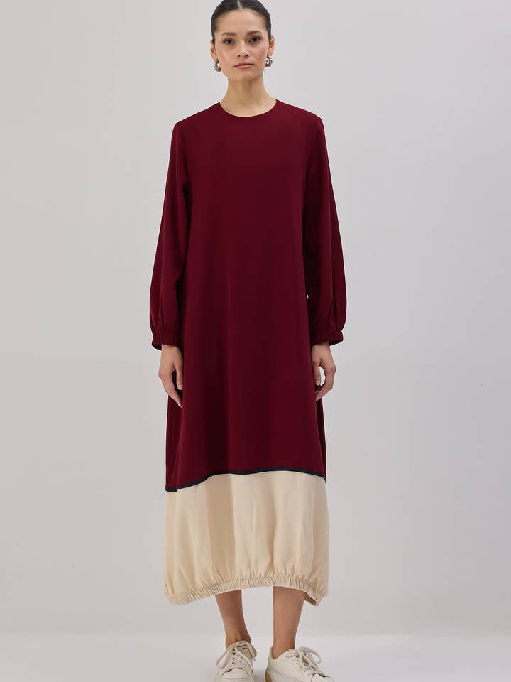 ROBE FRONCÉE DE COULEUR CONTRASTÉE pour la vente par Touché Privé