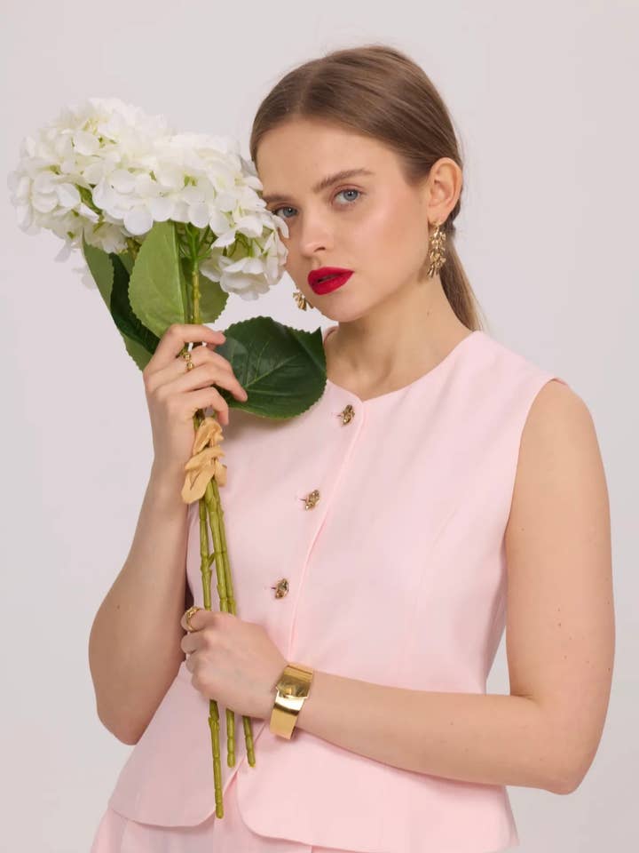 Frime - Wholesale Suit Vest - Women's - Sleeveless vest with golden buttons - 311513