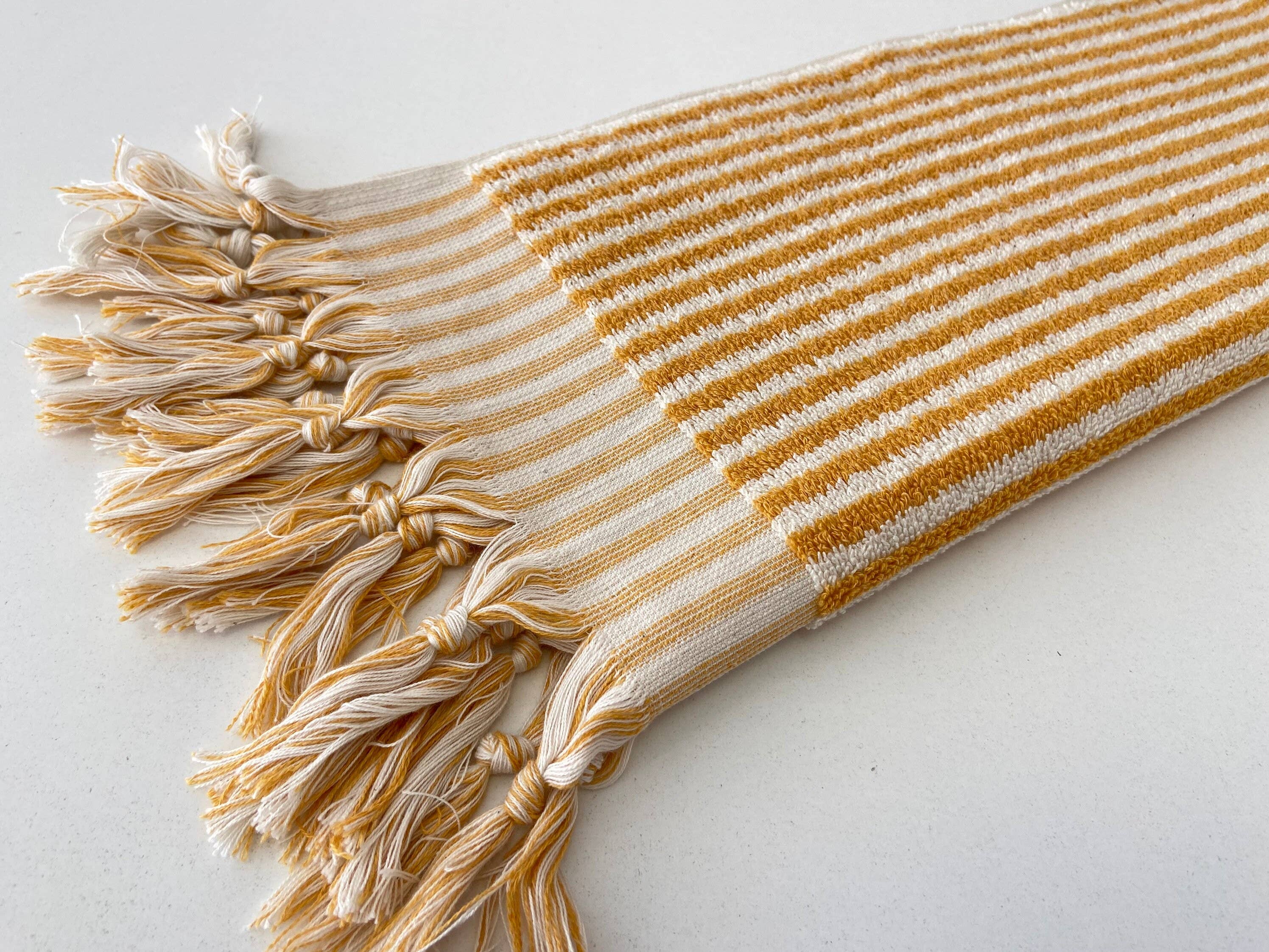 YURTLUS - Venta al por mayor Toalla de manos - Toalla de mano Organic Stripes Series, 18 x 37, toalla suave y gruesa, toalla de cocina, color amarillo7
