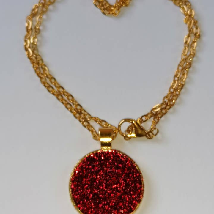 Parure dorée rouge pour la vente par Blue Moon Bijoux