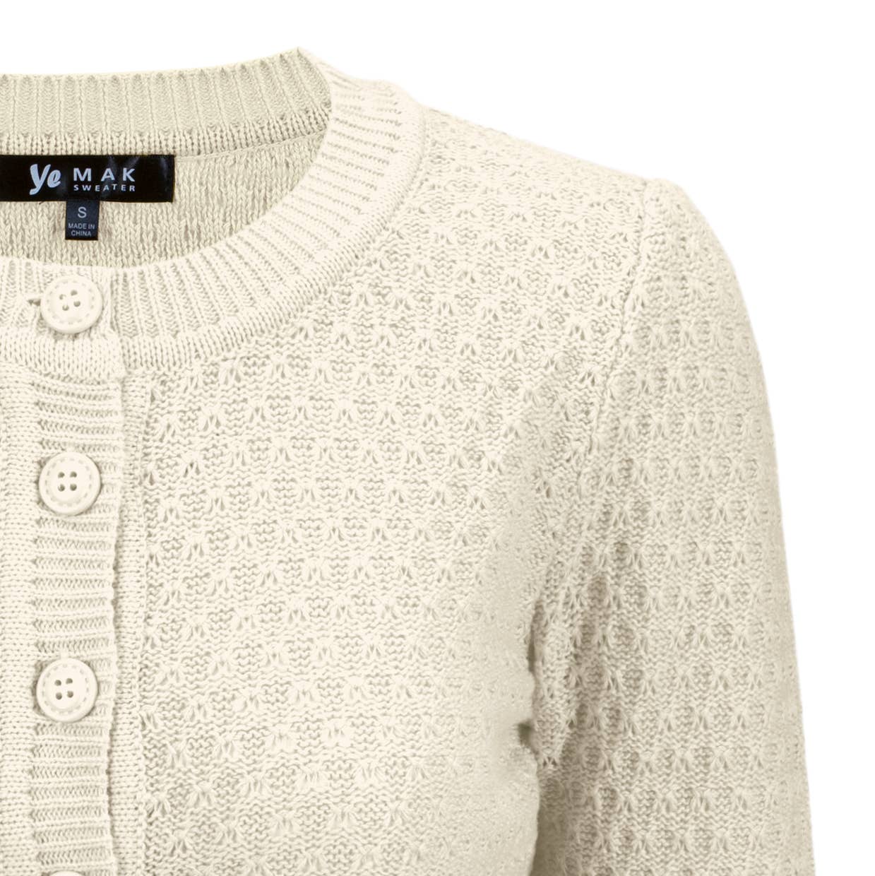 Mak - Vendita all'ingrosso Cardigan - Donna - Maglione cardigan plus size lavorato a maglia girocollo con maniche a 3/4 MK3514PL47