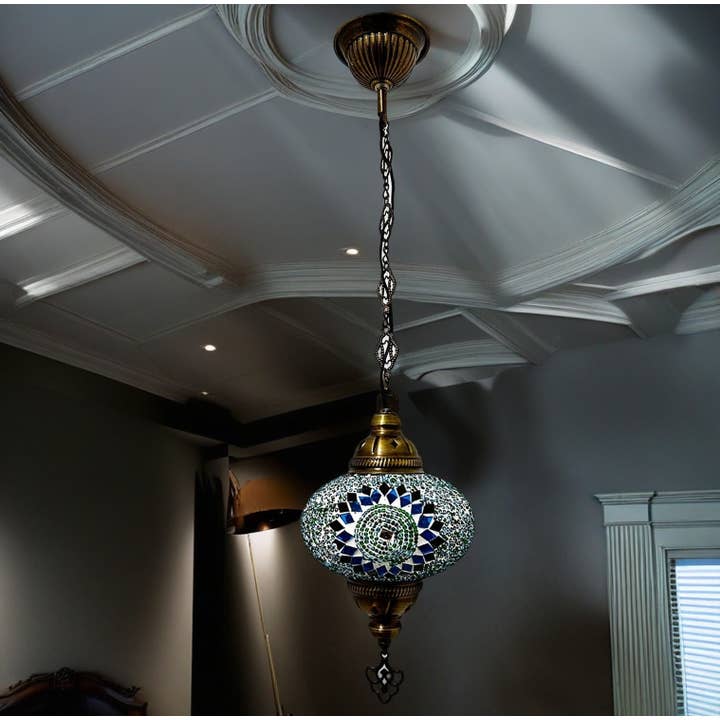 Etnico del Mondo - Wholesale Chandelier/Hanging Light - Handmade Glass Mosaic Chandelier Mediterranean Style #46