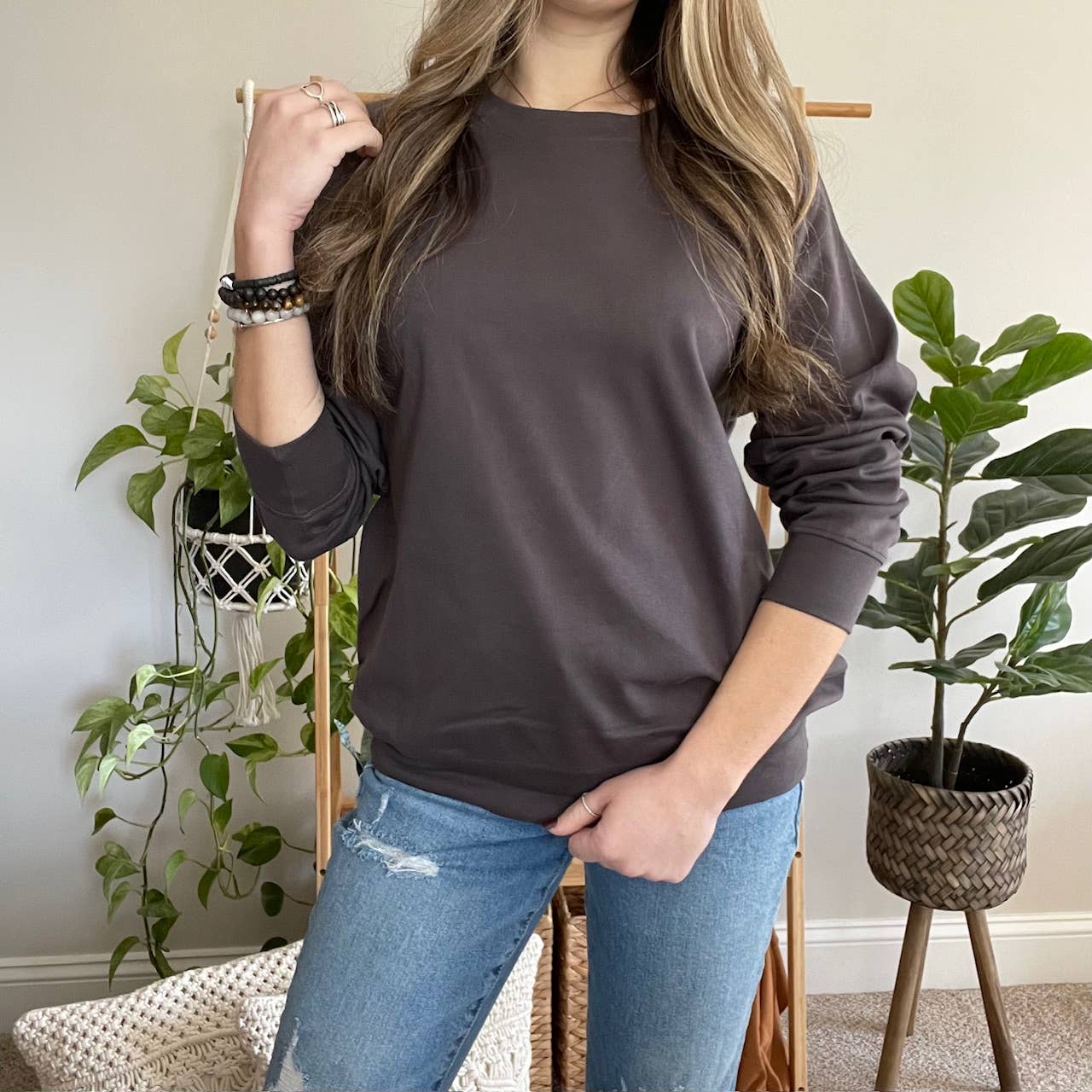 Gaia Baby Goods - Wholesale Sweatshirt - Women's - Women's Organic Cotton Lightweight Long Sleeve Pullover5