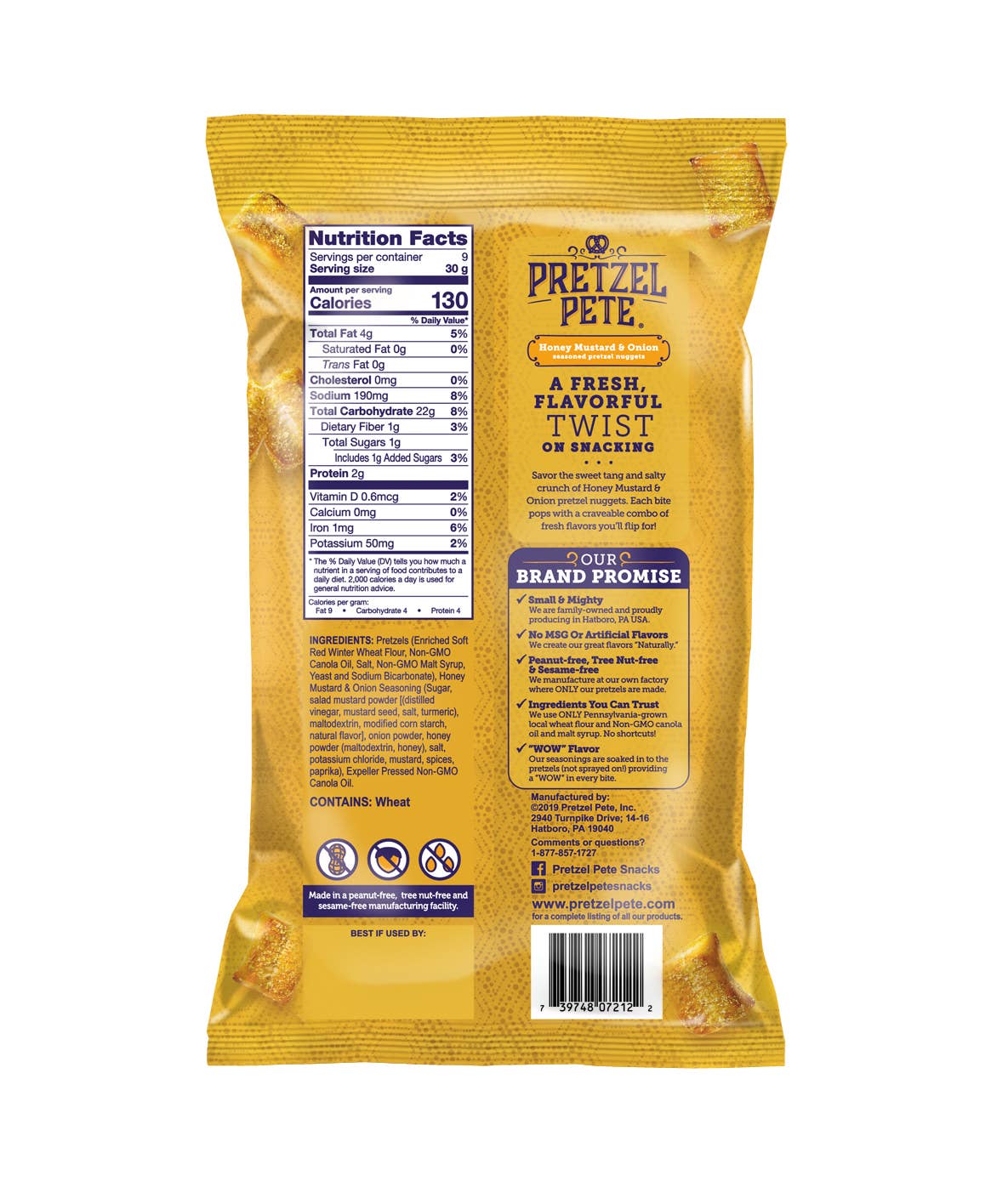Pretzel Pete - Wholesale Pretzels - Honey Mustard & Onion Nuggets 9.5oz2