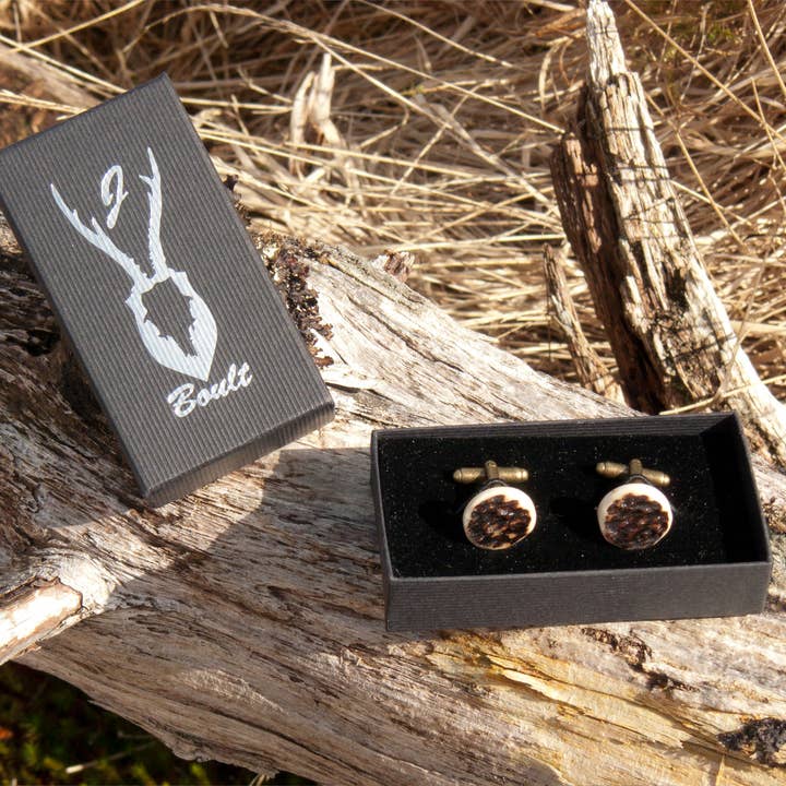 J Boult Designs - Wholesale Cufflinks - Antler Cufflinks — Handmade Scottish Gift for Men3