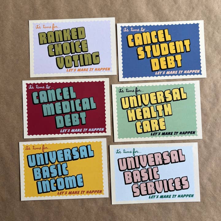 Postales de política - conjunto de 6 o diseños individuales para venta al por mayor de AnneArchy