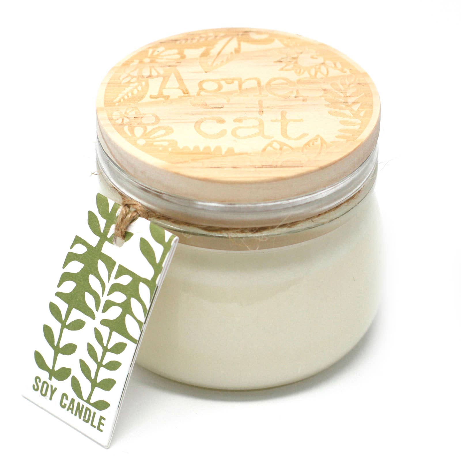 Agnes + Cat - Vente Bougie en bocal - Petite bougie en pot Kilner à la cire de soja 180 ml - Rhubarbe et rhubarbe1