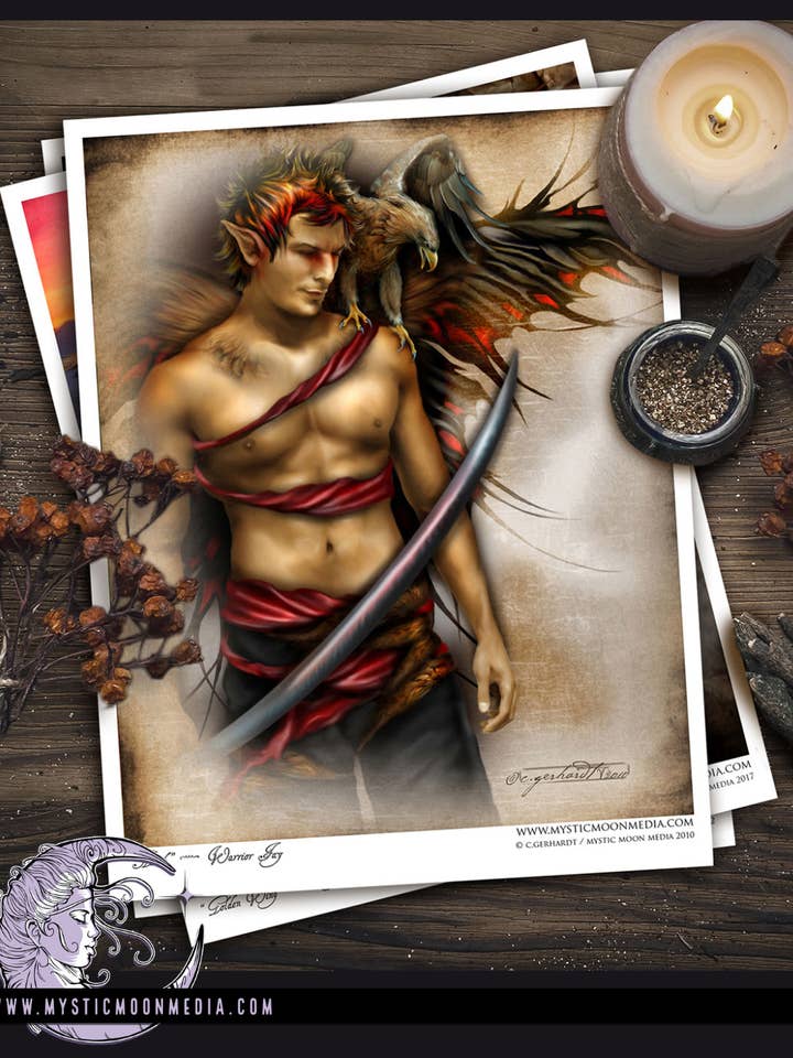 „Hawk“ fe Fantasy kunsttryk for engroshandel hos Mystic Moon Media LLC