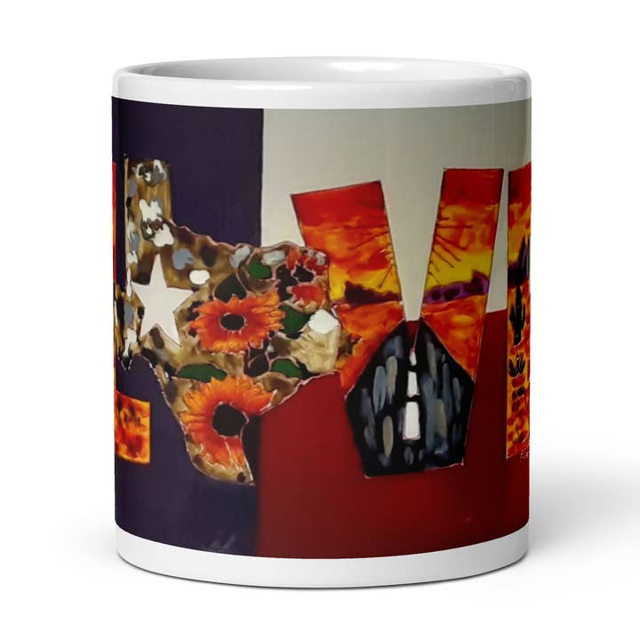 Texas Love Ceramic Coffee Mug - 11 oz Capacity for wholesale by Eradesign