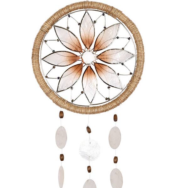 Capiz Dreamcatcher Chime - Flor Grande por atacado de Om Gallery