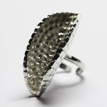 Grande anello regolabile in argento 925, pianta carnivora per la vendita all'ingrosso da parte di Maä bijoux