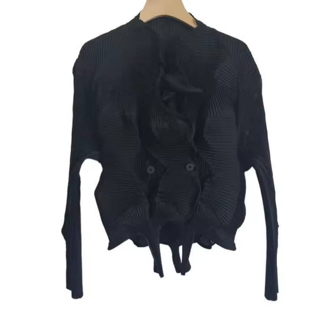 Luxe & Leather by Madonna & Co - Wholesale Bomber Jacket - Women's - Pleated Shirt-Jacket3