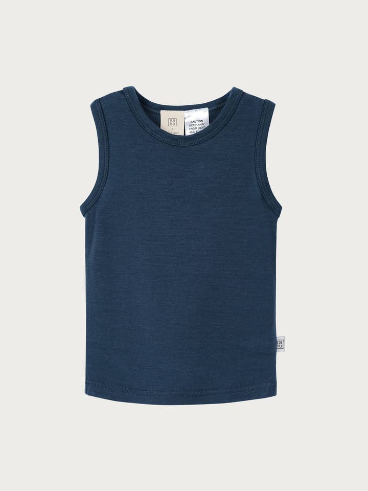Merino Singlet - Denim for wholesale by Babu