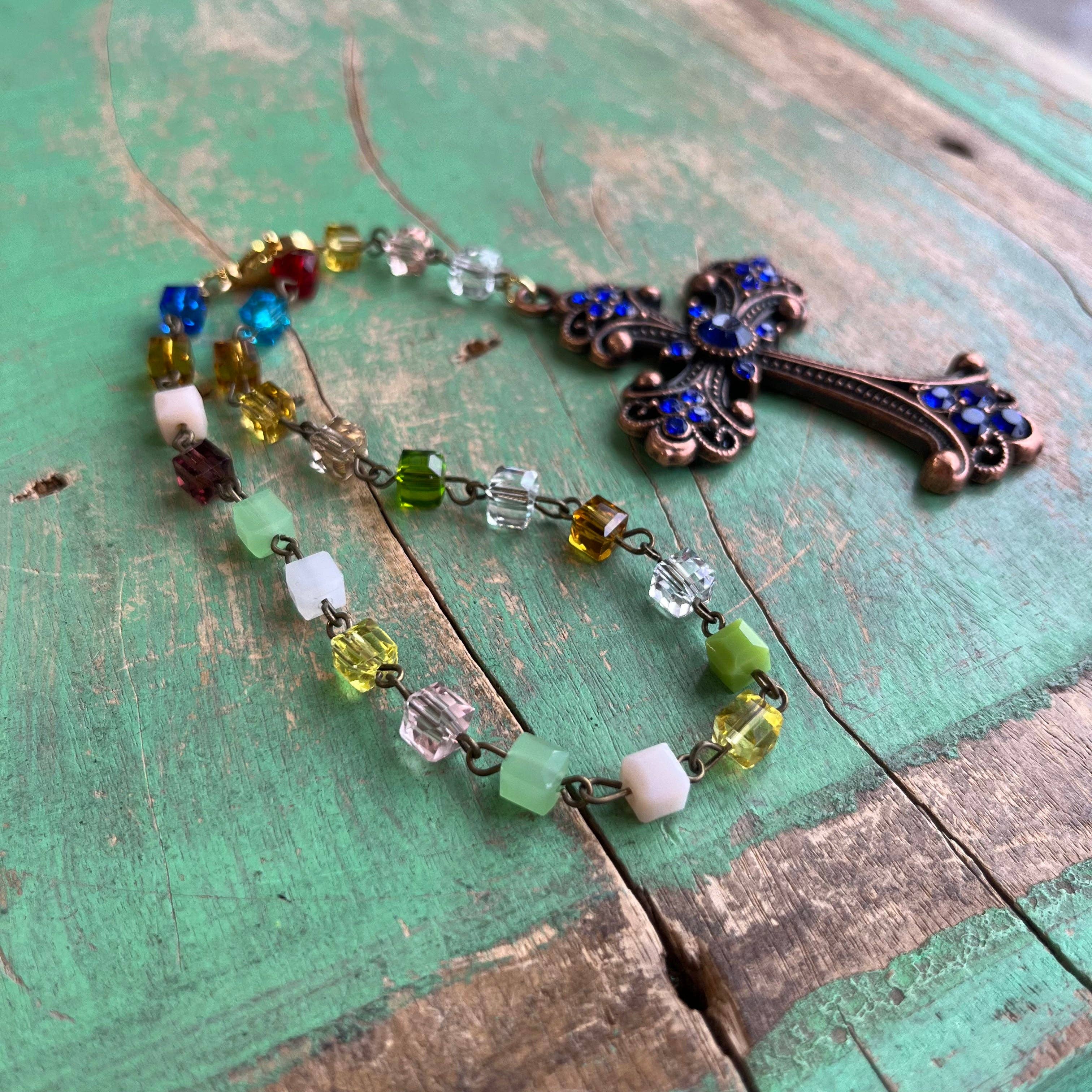 Love and Honor Jesus LLC - Wholesale Car Decorative Charm - Unisex - Jeweled Cross Car Blessing7