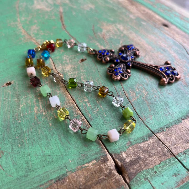 Love and Honor Jesus LLC - Wholesale Car Decorative Charm - Unisex - Jeweled Cross Car Blessing7