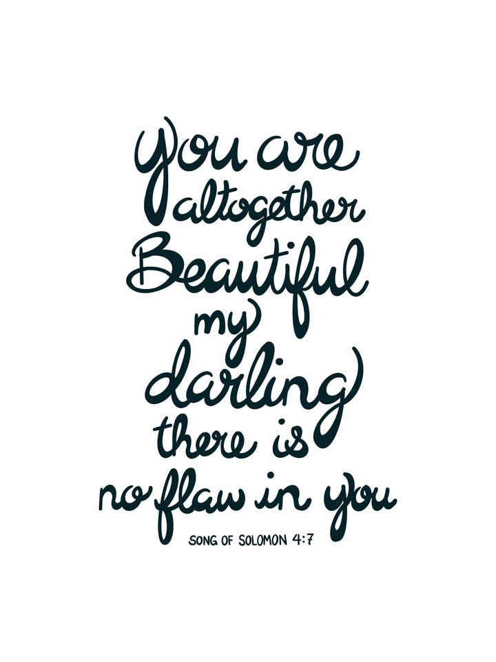 Altogether Beautiful Verse Artwork Print for wholesale by Laura Adams