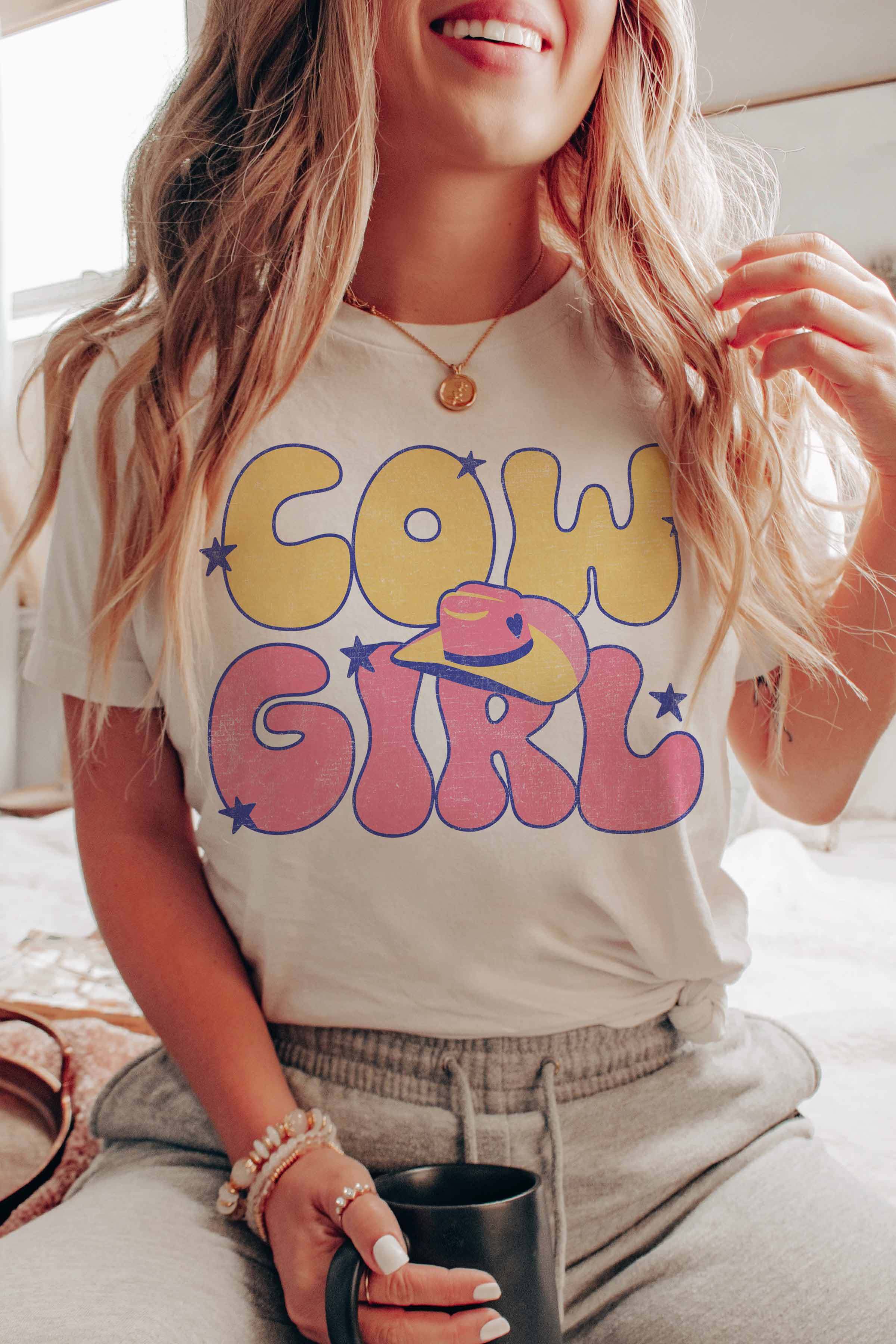 GOOD DAY STREET – wholesale T-shirts med screentryck – Dam – [G1313X-TS] - COWGIRL GRAFISK TEE4
