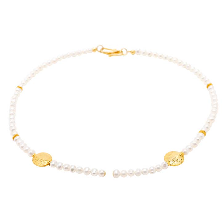 Collar de perlas de agua dulce bañadas en oro para mujer para venta al por mayor de Shirin Sehan