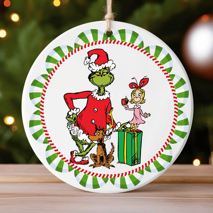 Grinch and Cindy Lou Who Ceramic Ornament for wholesale by JAC Wholesale