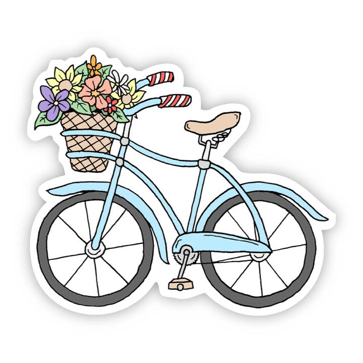 Blue Bicycle Sticker Summer Vibes for wholesale by Big Moods