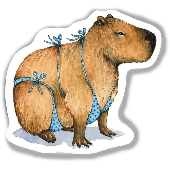 Capybara in Bikini Sticker for wholesale by Paper Wilderness