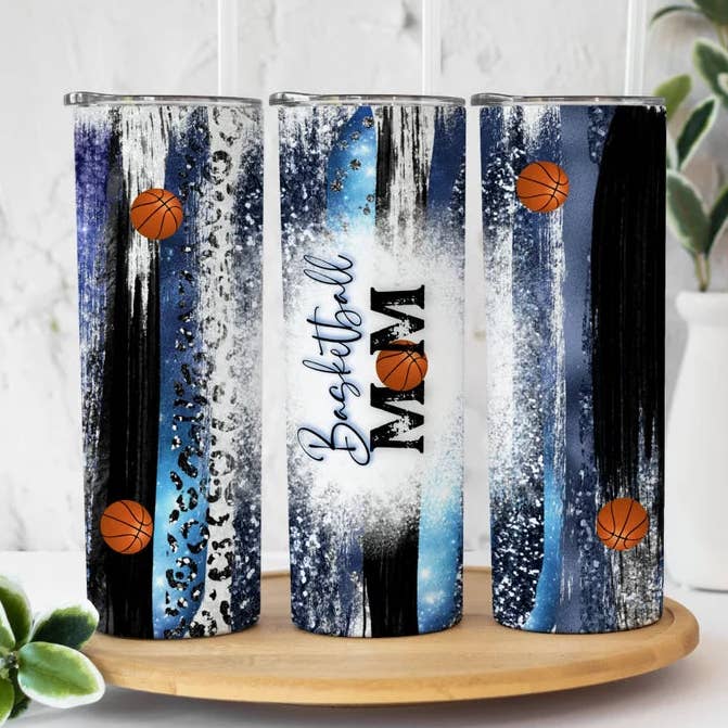 Basketball Mor Blå Sort Leopard | Tumbler for engroshandel hos Designs by Robyn