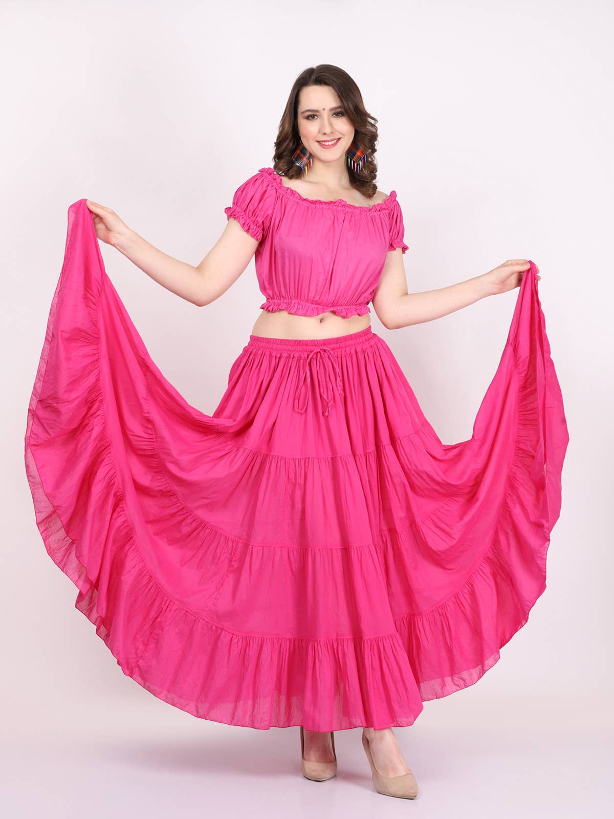 Wevez - Vente Jupe – femme - Jupe Renaissance en coton de 25 mètres de style American Tribal Style24