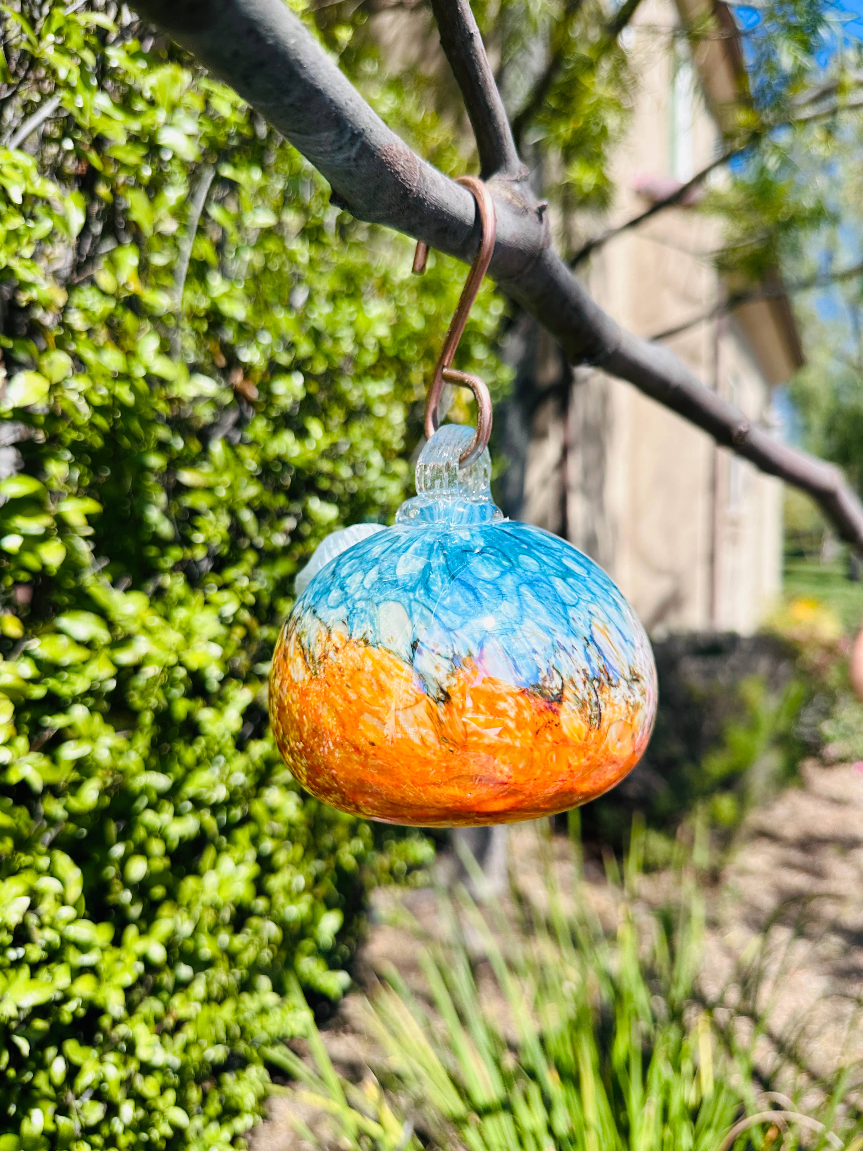 ApricotMint - Wholesale Bird Feeder - Handblown Art Glass Humming Bird Feeder Small13