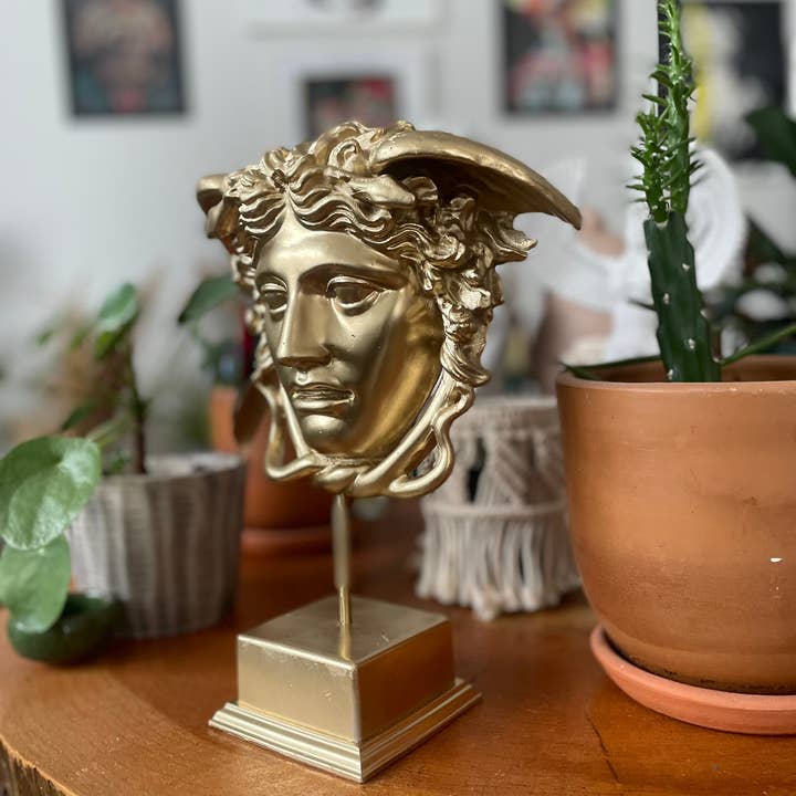 RomaArtSculptures – Großhandel Skulptur – Medusa-Kopfstatue auf Sockel, Skulptur aus der griechischen Mythologie5