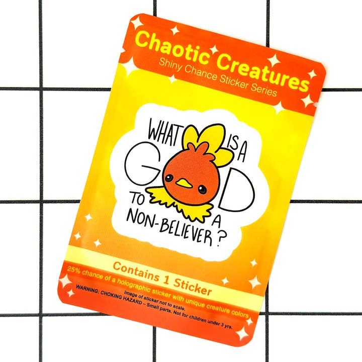 Feuer-Typ Huhn | Chaotische Kreaturen Glänzende Chance Aufkleber für den Großhandel von Mintimeli