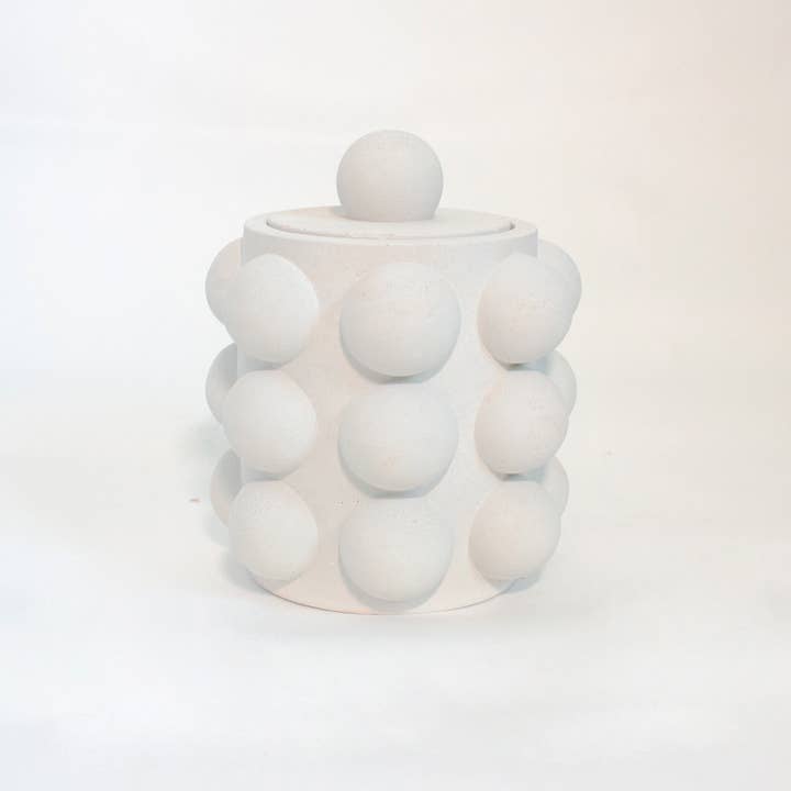 Moderniche - Wholesale Candle Holder - 8oz Empty Concrete Candle Jar w/ Lid Option - Bubble Style9