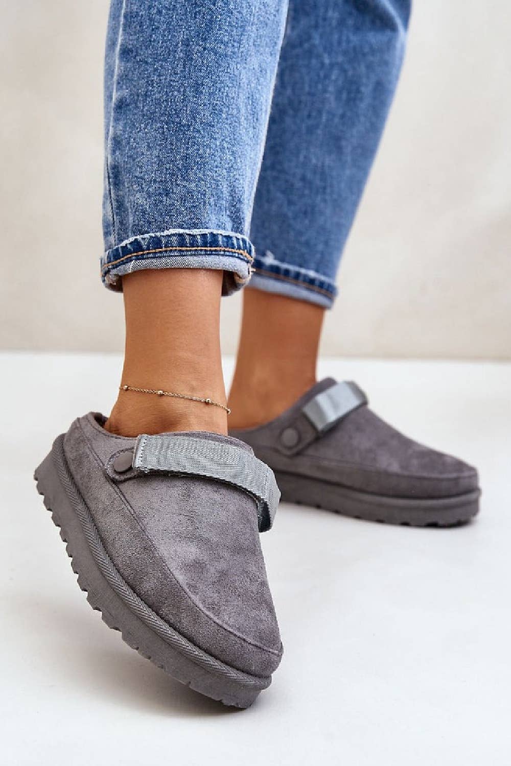 No Doubt Shoes - Wholesale Mules - Women's - WOMENS FAUX SUEDE STRAPPY CLOGS SLIP ON MULES SLIPPERS4